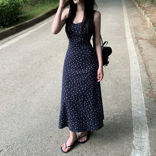 Floral lace camisole maxi long summer dress