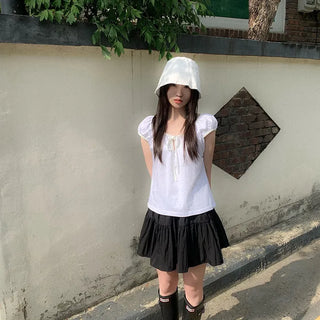 [4 colors] Tiered Skirt Mini Skirt