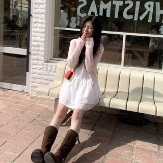 Chiffon tiered mini camisole dress