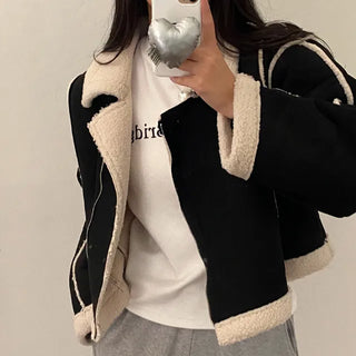Boa Collar Loose Fit Shearling Coat