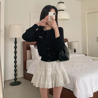 Stitched Round Knit Cardigan