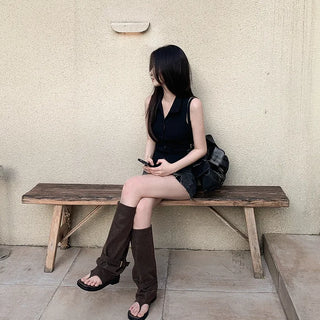 [2 colors] Collared halter neck shirred camisole blouse