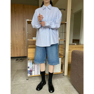 Half denim pants