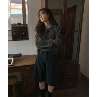 Half denim pants