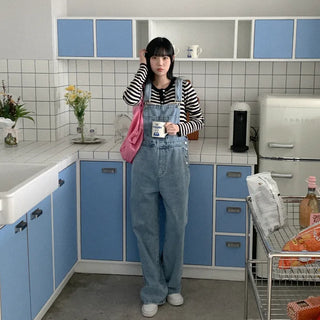 Denim Wash Overroll Pants