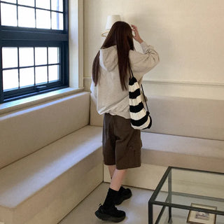 Lettering Stitch Hooded Parka