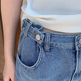 Daynuts Side Buckle Wide Denim Pants