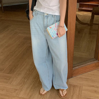 Daynuts Side Buckle Wide Denim Pants