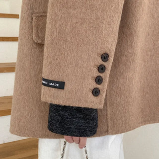 Wool handmade double-breasted jacket