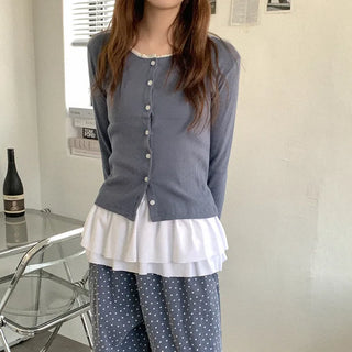 Lace cotton cardigan