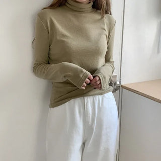Tencel turtleneck T-shirt
