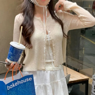 Summer long-sleeved cropped cardigan