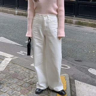 Wide denim pants