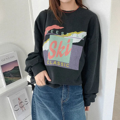 Printed oversized sweatshirt