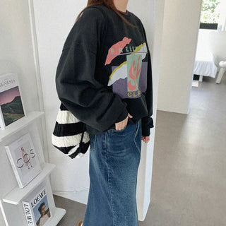 Printed oversized sweatshirt