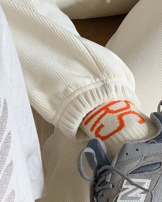 Brushed elastic waist jogger pants