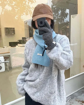 (11 colors) Soft wool knit long scarf
