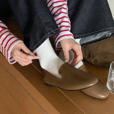 Simple leather loafers