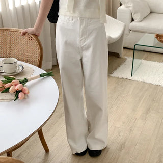 Wide-pocket cotton pants