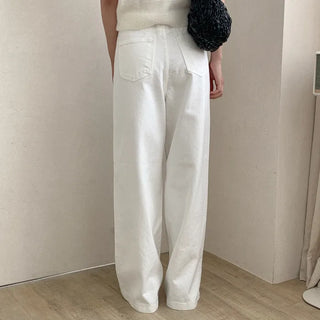 Wide-pocket cotton pants