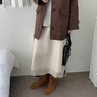 Tencel chiffon long skirt