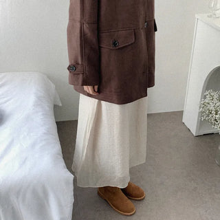 Tencel chiffon long skirt