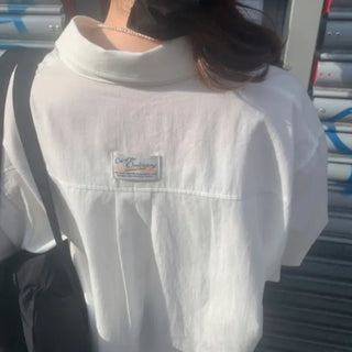 Oversized cotton white shirt