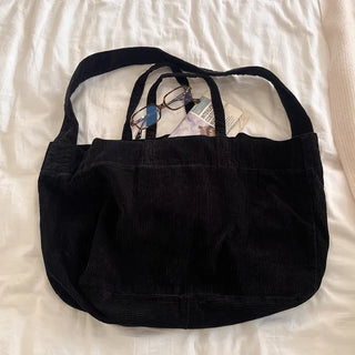 Corduroy 2-Way Tote Bag/Shoulder Bag