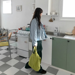 Corduroy 2-Way Tote Bag/Shoulder Bag