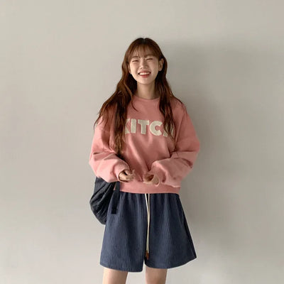 Fleece-lined lettering sweatshirt