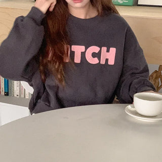 Fleece-lined lettering sweatshirt