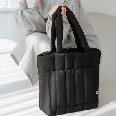 Down cushion shoulder bag
