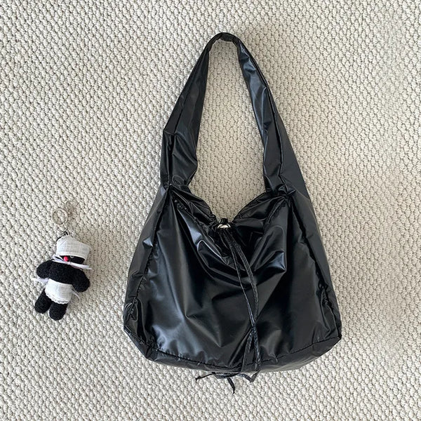 Rajen Metal Shirring String Shoulder Bag