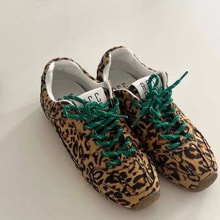 Silver & Leopard Print Sneakers