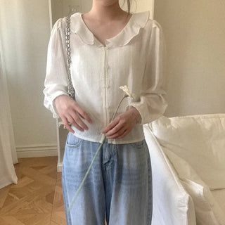 Tencel frill blouse