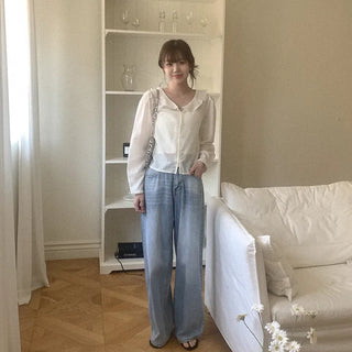 Tencel frill blouse