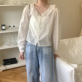 Tencel frill blouse