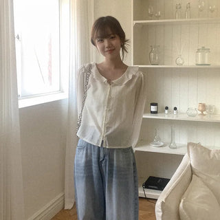 Tencel frill blouse