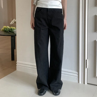 Wide-slit chino pants