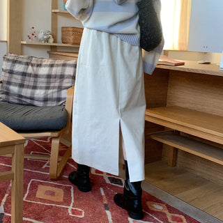 Cotton pocket long skirt