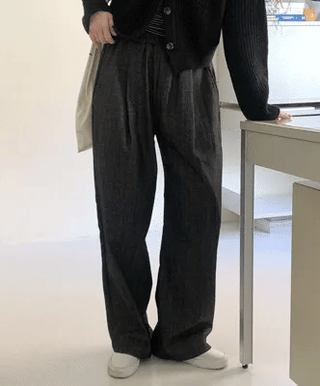 Elastic waist denim pants