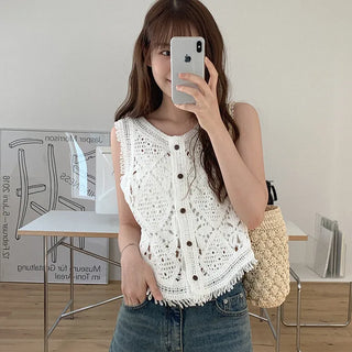 Crochet knit vest