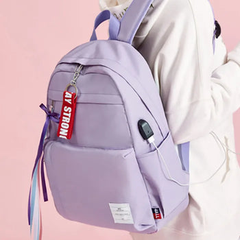 Ribbon USB port keyring backpack (4 colors)