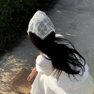 Lace sheer hair scarf