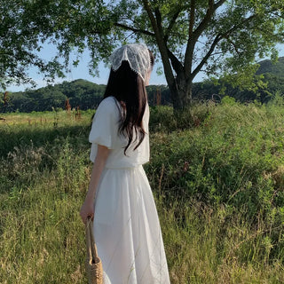 Lace sheer hair scarf
