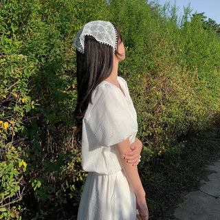 Lace sheer hair scarf