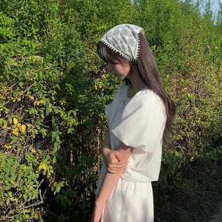 Lace sheer hair scarf