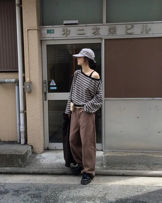 Cotton balloon wide pants