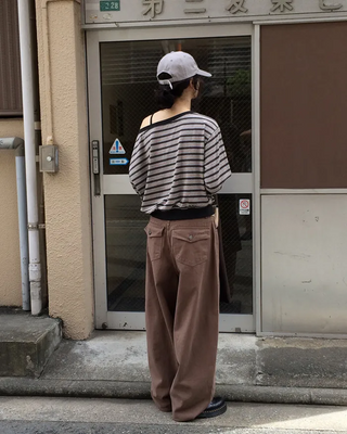 Cotton balloon wide pants