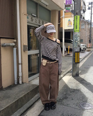 Cotton balloon wide pants